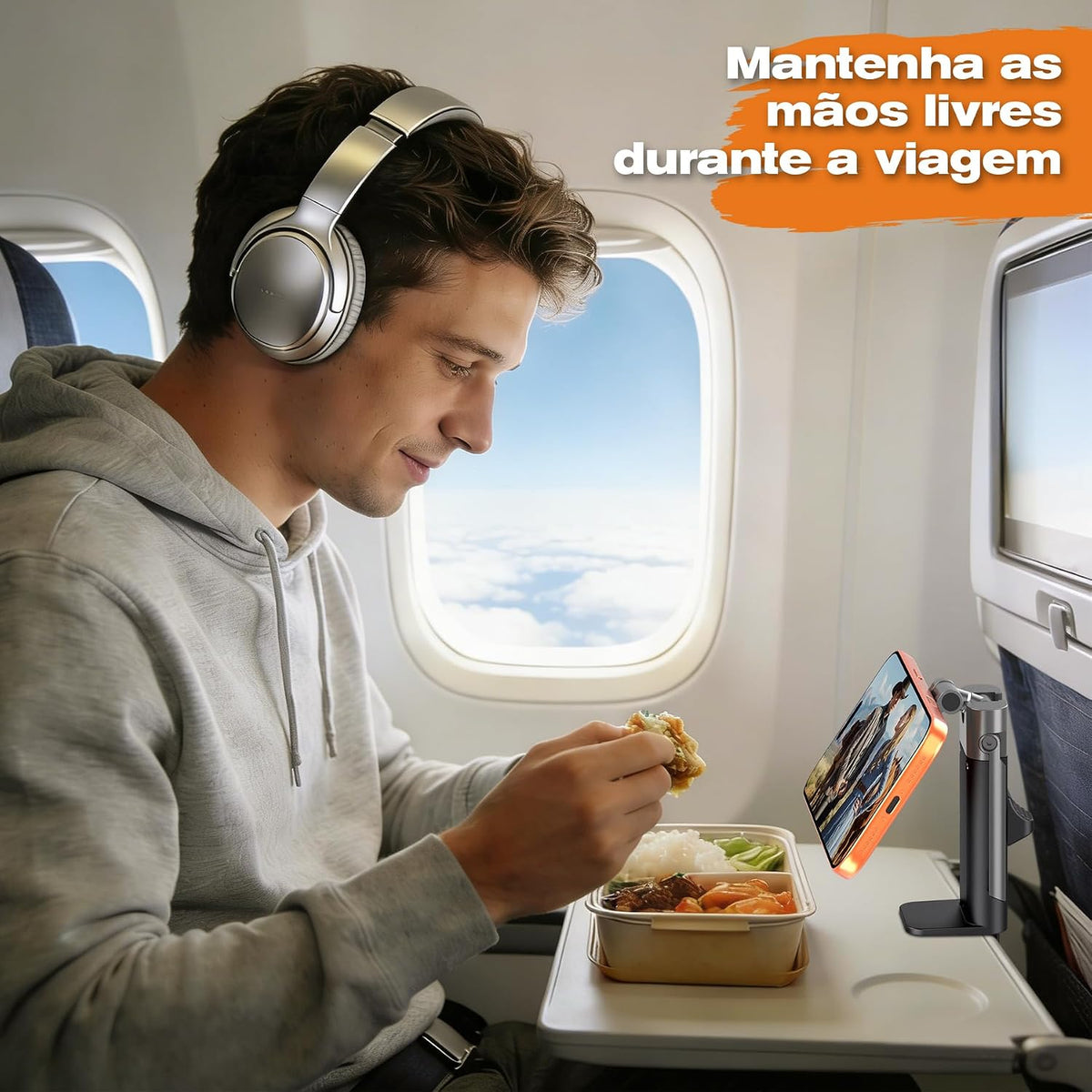 Soporte para teléfono de viaje, soporte para avión 2 en 1 y trípode...