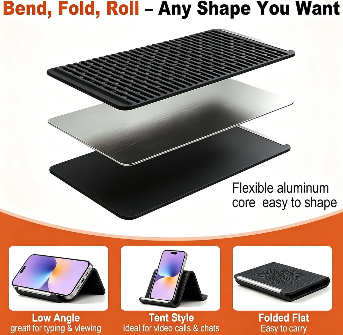 1 soporte de silicona flexible para teléfono, soporte plegable y aj...