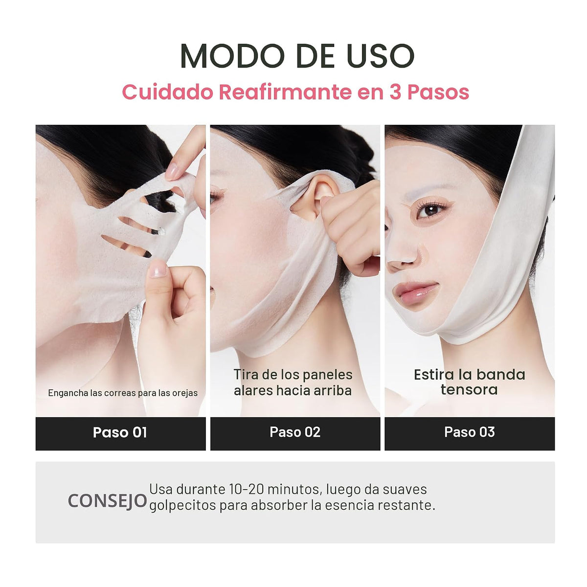 Medicube PDRN Pink Tension Up Sheet Mask - Máscara de contorno de 3...