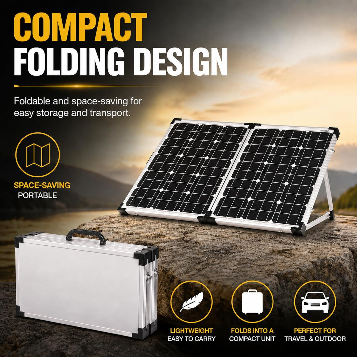 Go Power! GP-PSK-80 kit solar portátil plegable de 80W con controla...