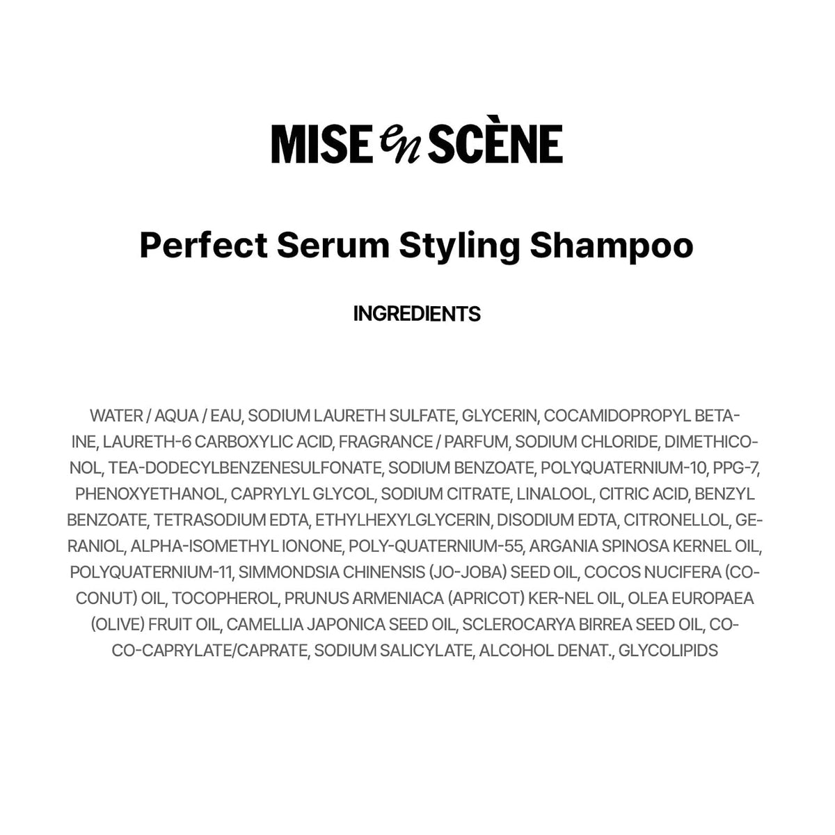 Mise En Scene Champú Perfume para el cabello, champú de suero de pe...