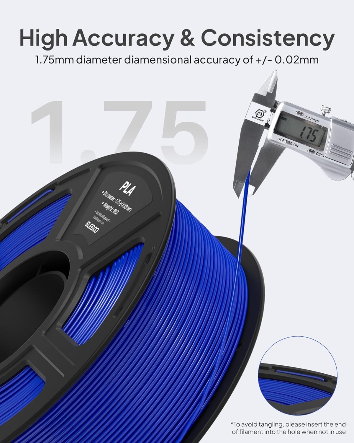 ELEGOO Filamento PLA para impresora 3D, 8.8 lbs, azul oscuro\/naran...