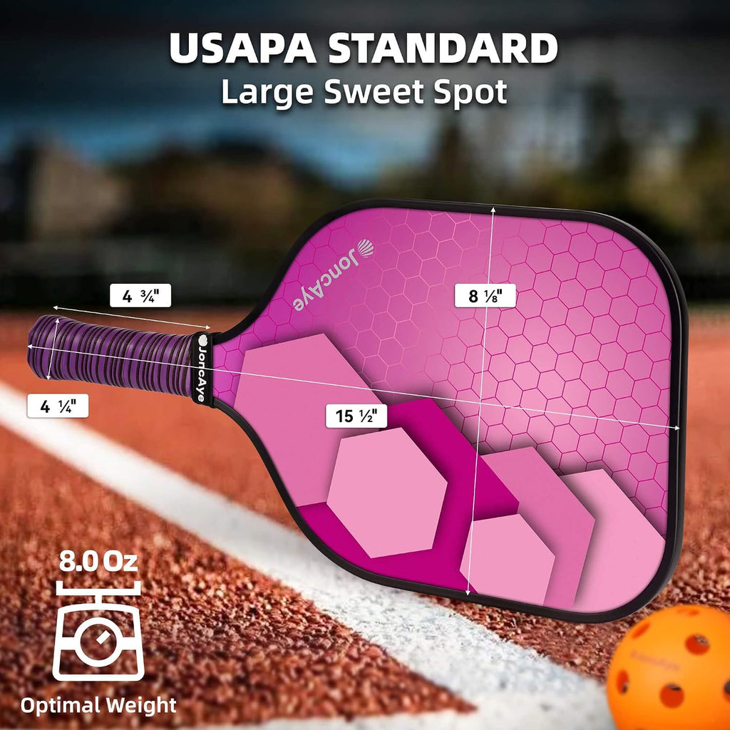 JoncAye Juego de 4 o 2 paletas de Pickleball, raquetas de fibra de...