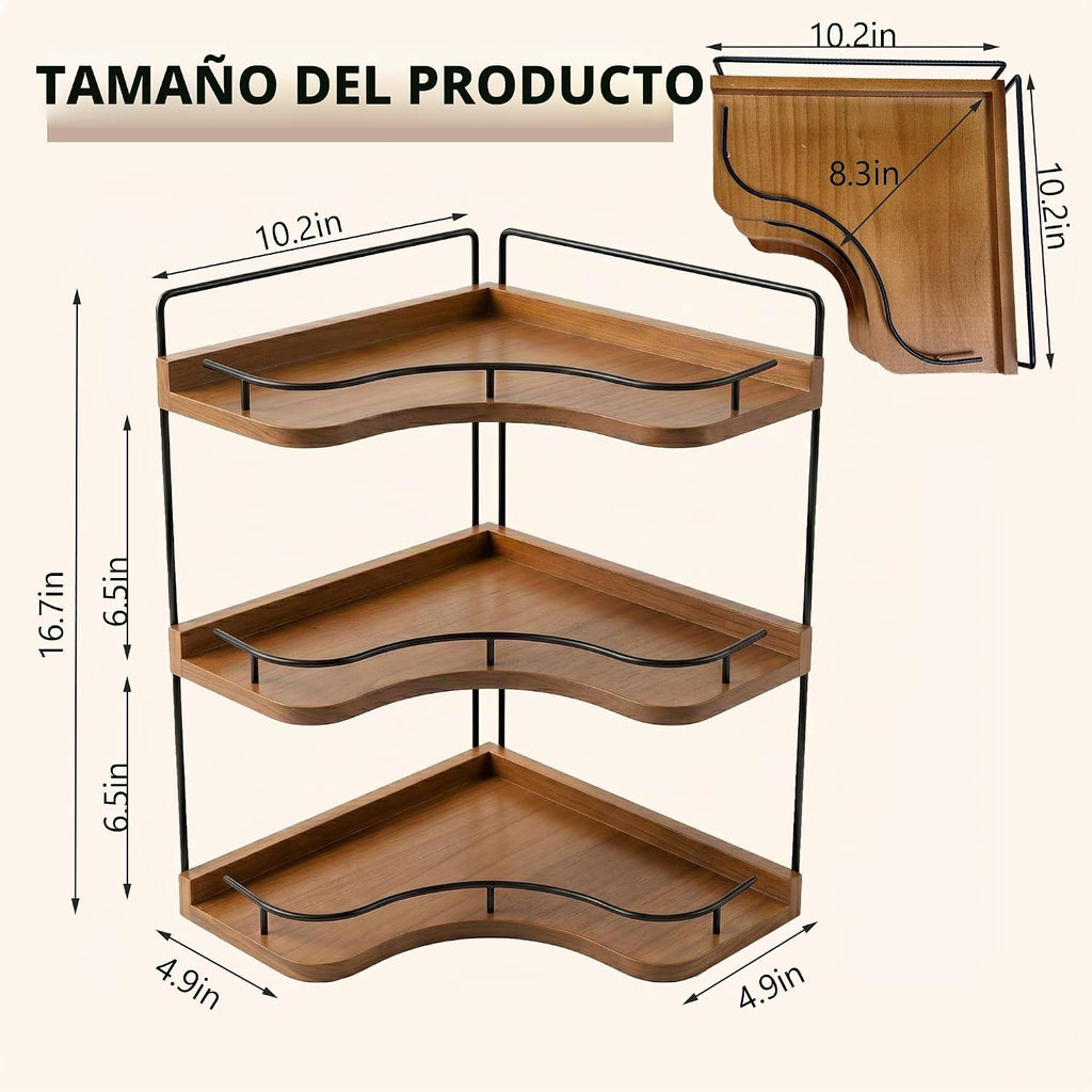 Bacohay Organizador de mostrador de baño esquinero de 3 niveles, es...