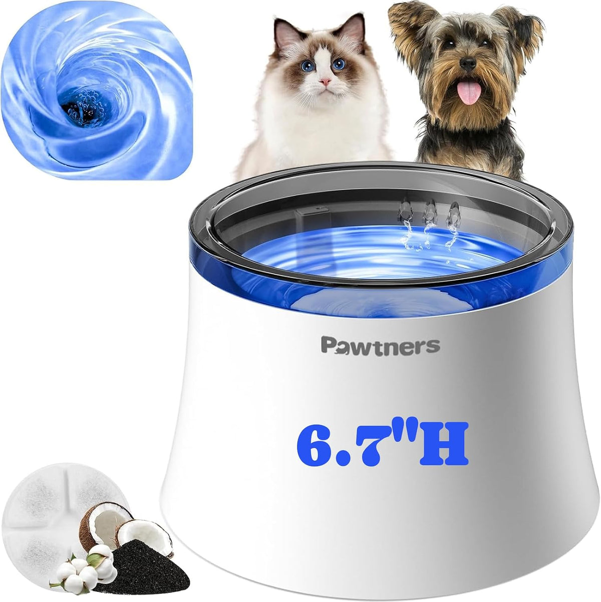 Pawtners Fuente de agua para perros, dispensador de agua para perro...