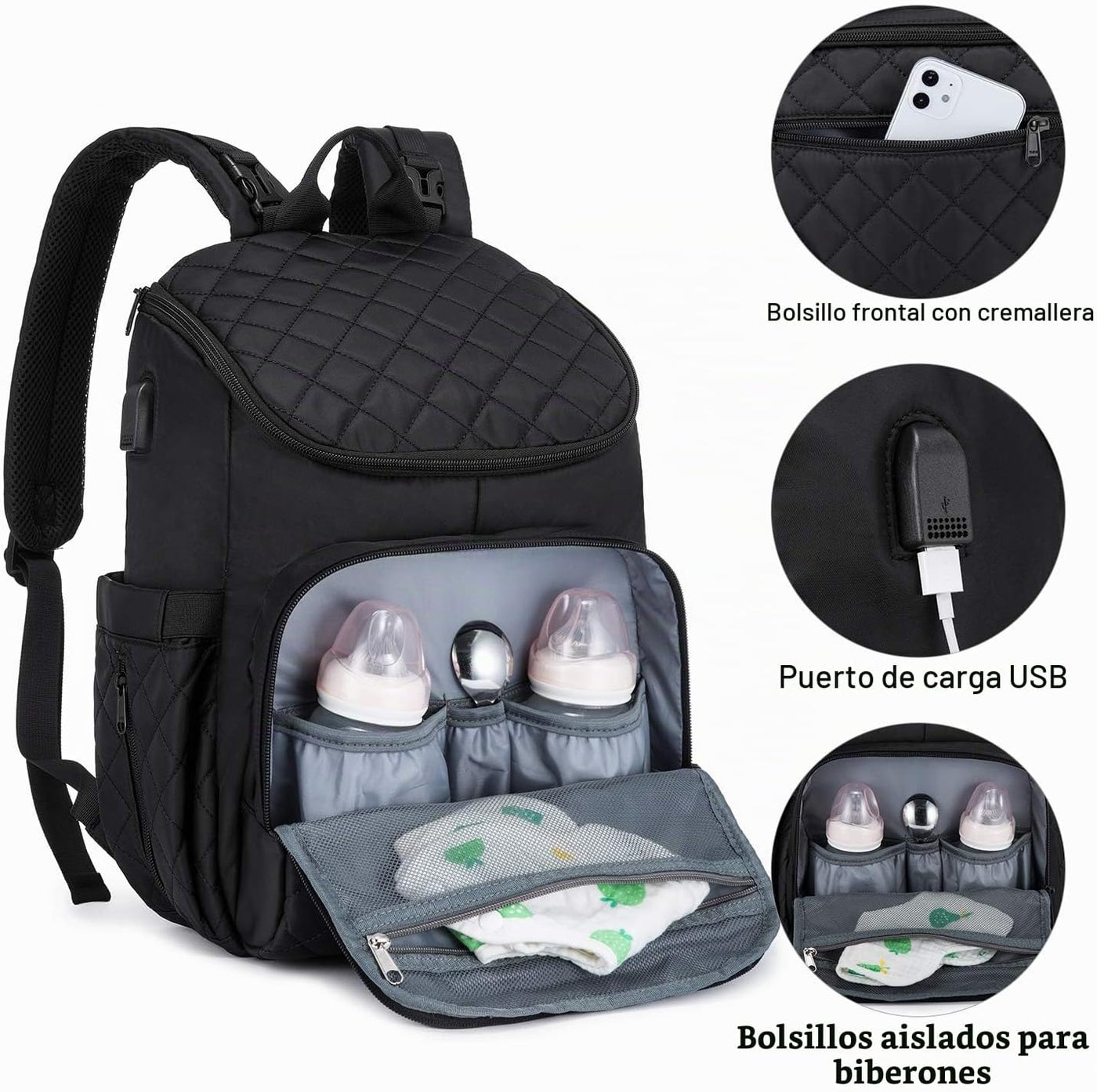 LOVEVOOK Mochila para Pañales de Gran Capacidad con Cambiador Portá...