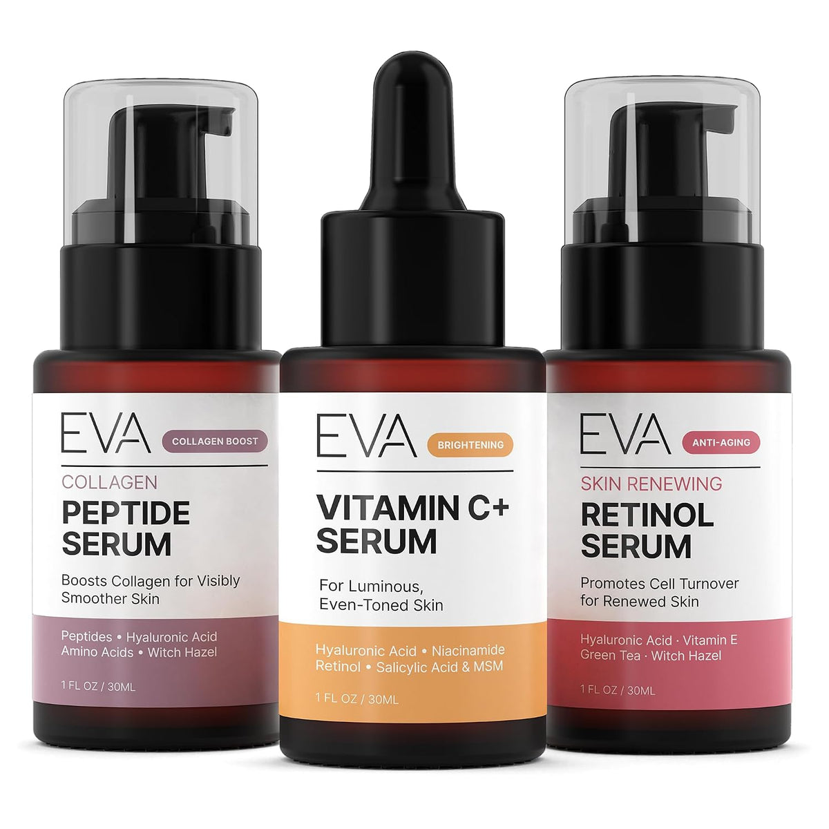Eva Naturals Trifecta Set de Suero Facial \u2013 Retinol, Vitamina...