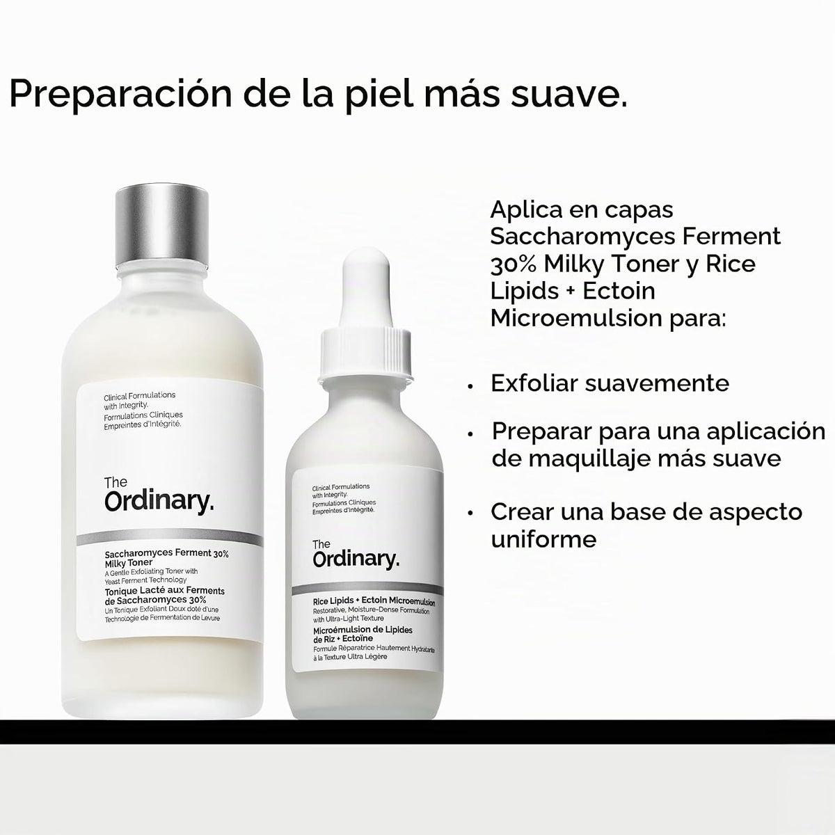 The Ordinary Saccharomyces Ferment 30% Tónico lechoso, tónico exfol...