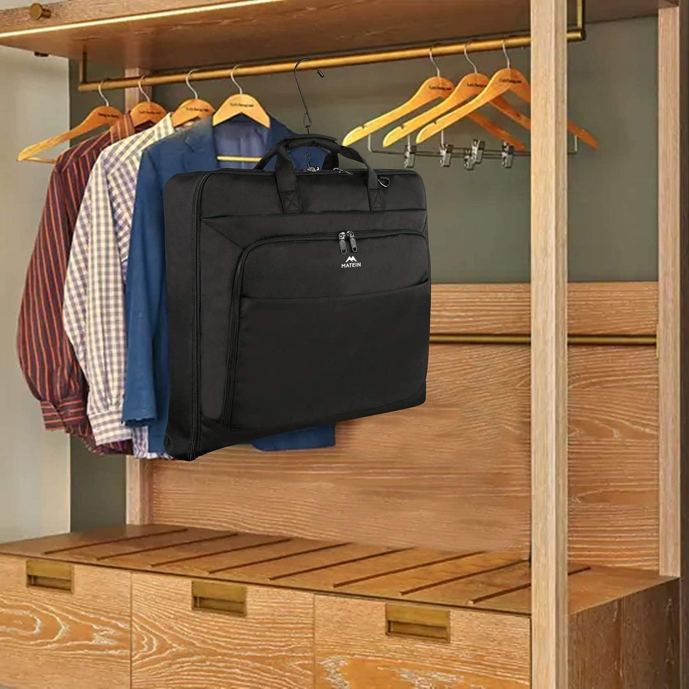 MATEIN - Bolsas de ropa, bolsa de viaje grande con bolsillos y corr...