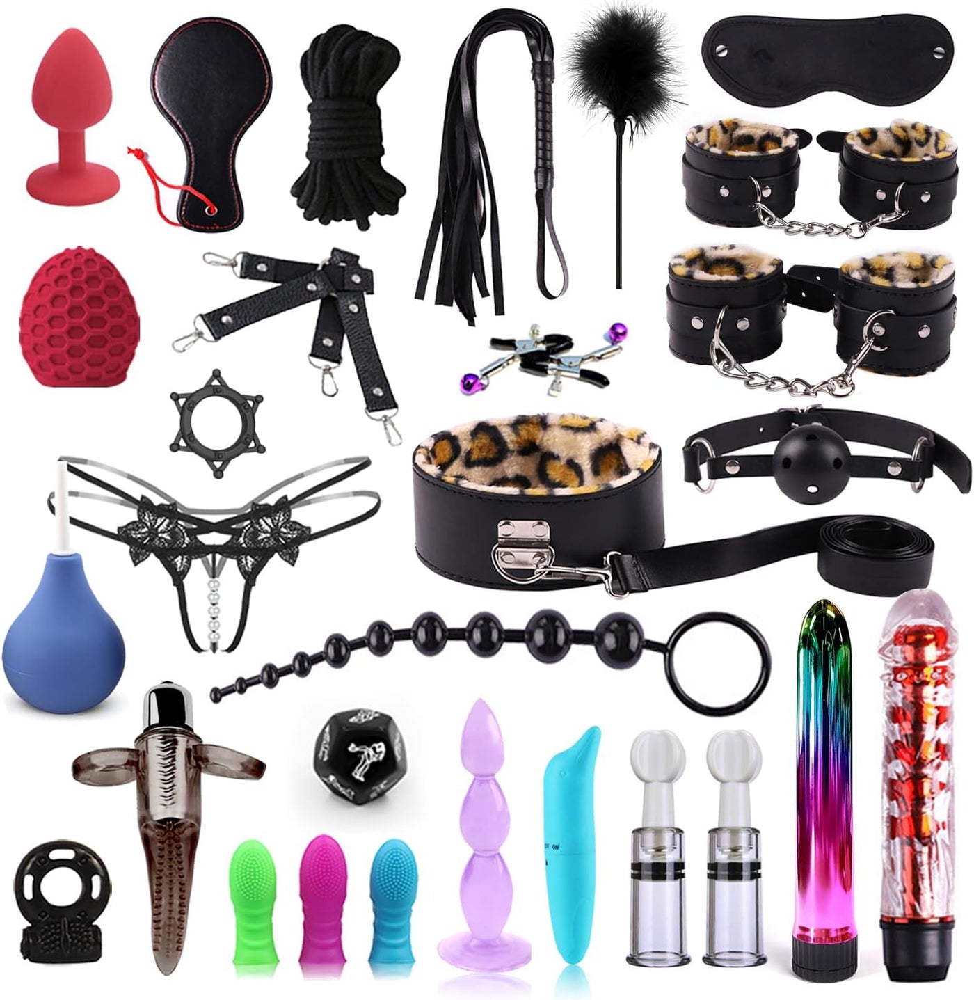 Kit de BDSM de 30 piezas, kit de bondage para adultos, kit de jugue...