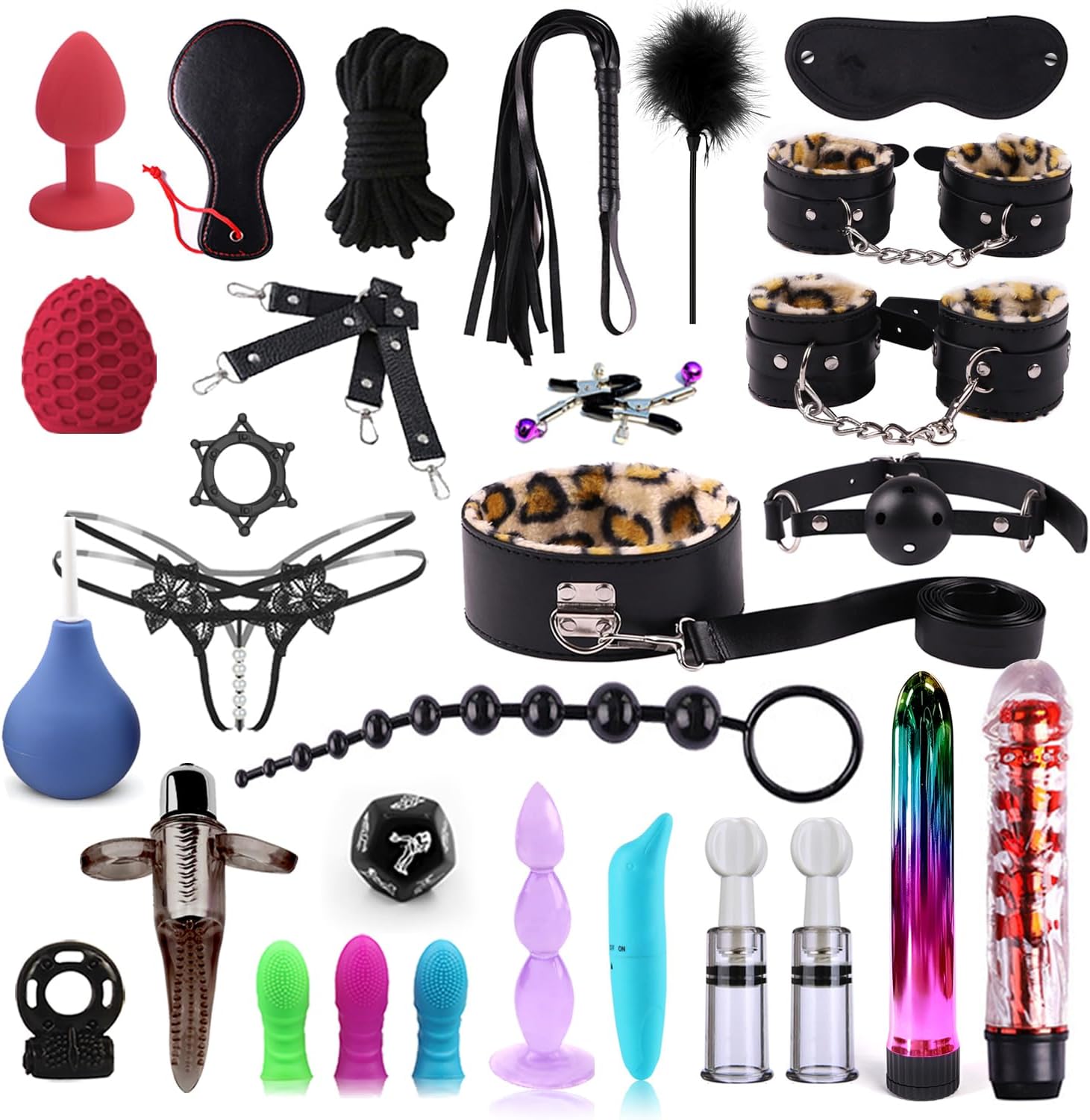 Kit de BDSM de 30 piezas, kit de bondage para adultos, kit de jugue...