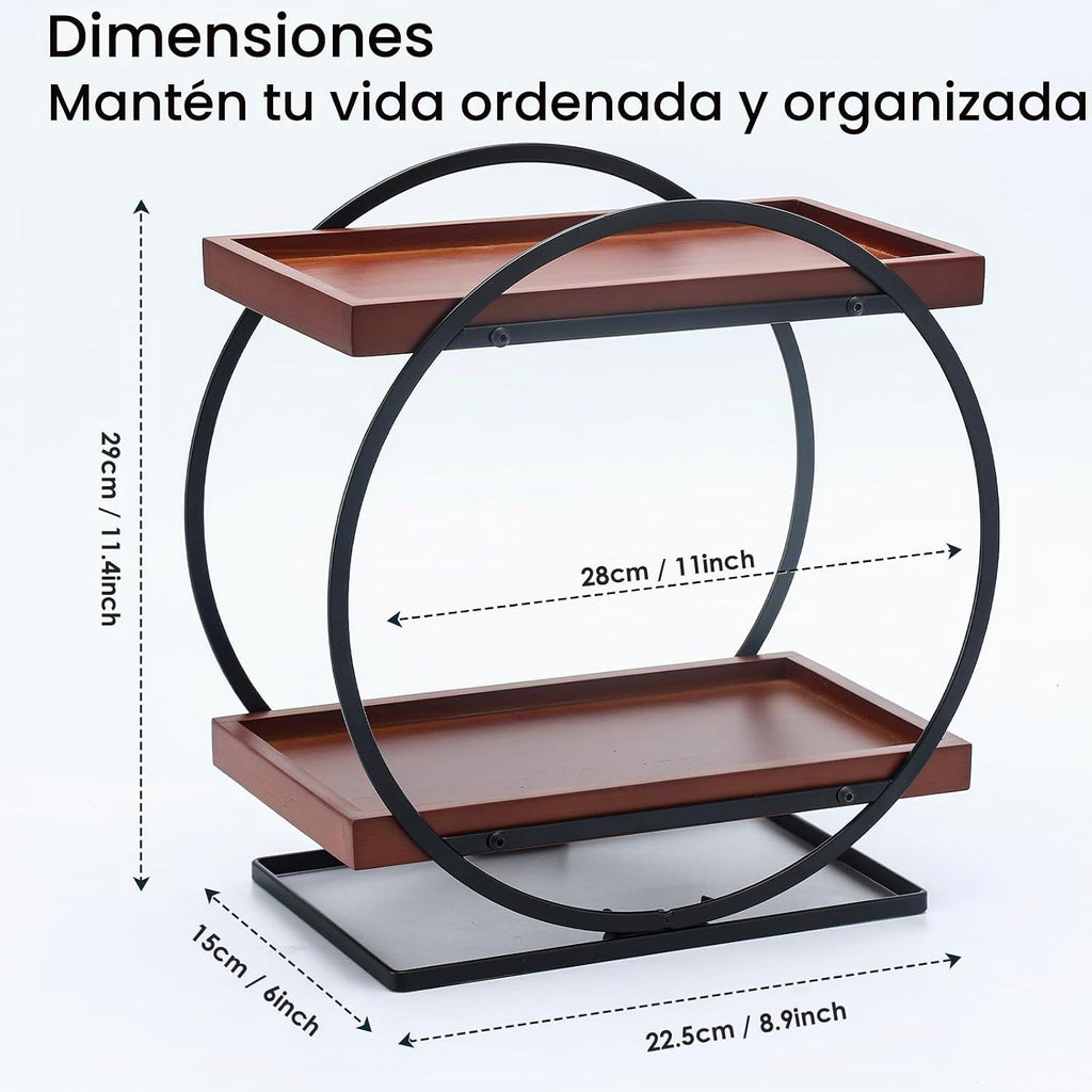 YIWANFW Organizador de mostrador de baño de 2 niveles, organizador...