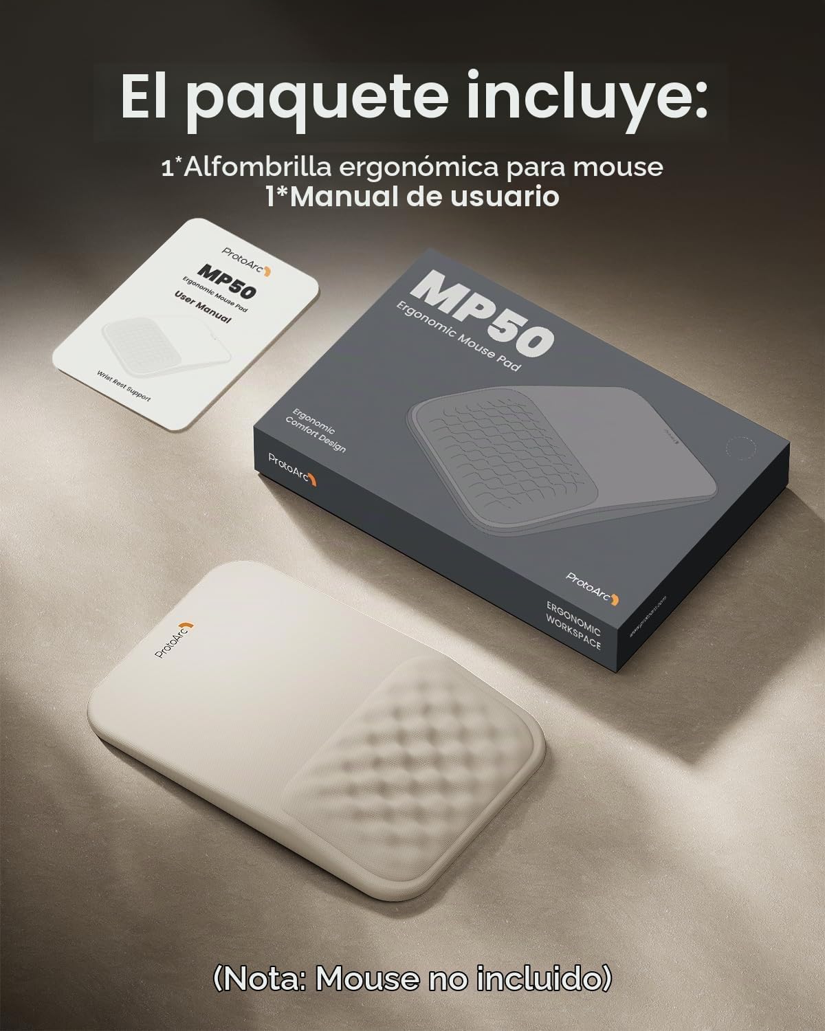 ProtoArc MP50 - Alfombrilla de mouse ergonómica con reposamuñecas,...