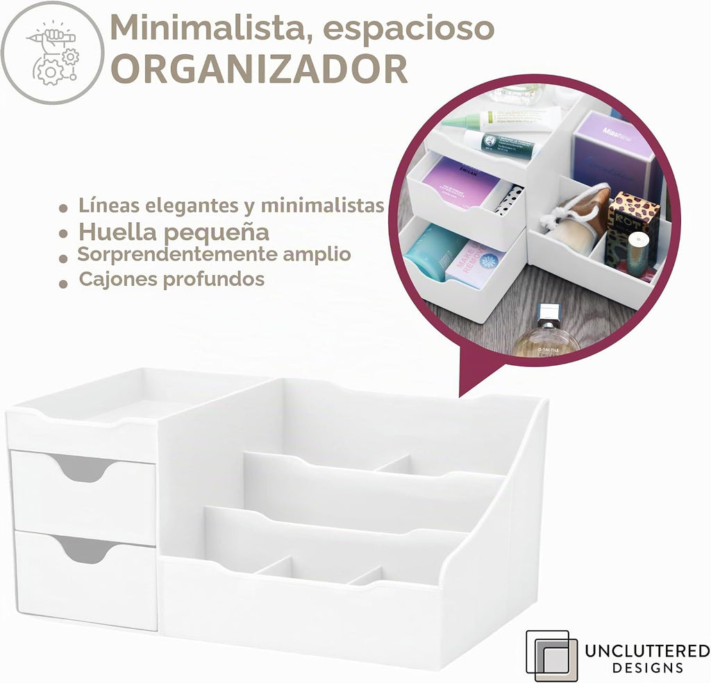 Despejado diseños Maquillaje Organizador con cajones