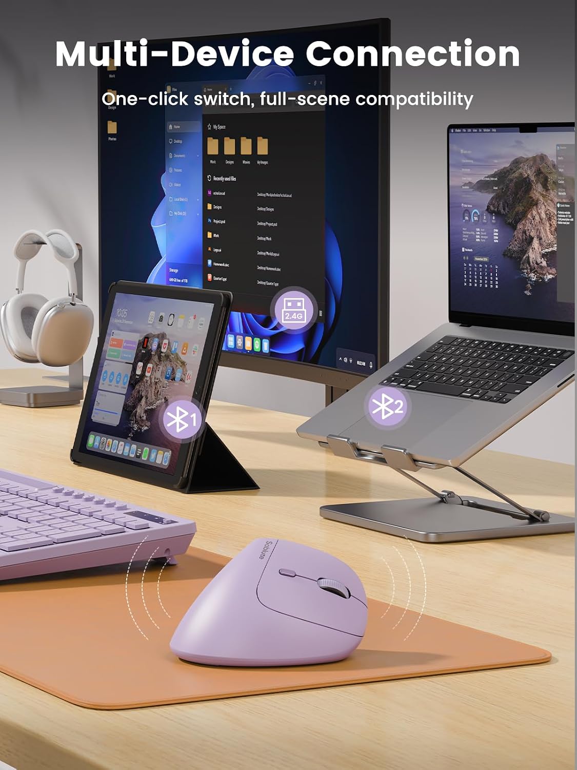 SABLUTE Ratón ergonómico MAM3, ratón vertical para manos pequeñas y...