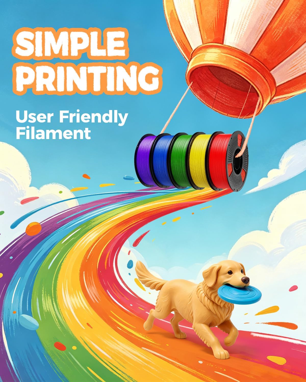 UJOY3D Paquete de filamento Hyper PLA+ de 8.8 lbs de 0.07 in, PLA+...