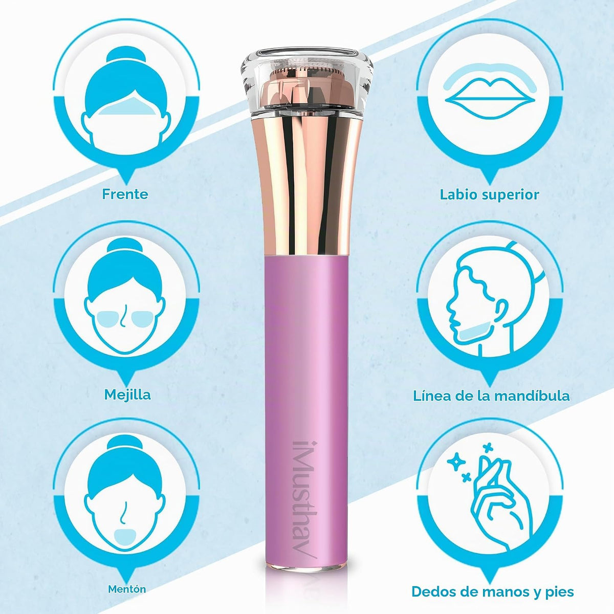 iMusthav Depilación facial impecable recargable para mujeres con lu...