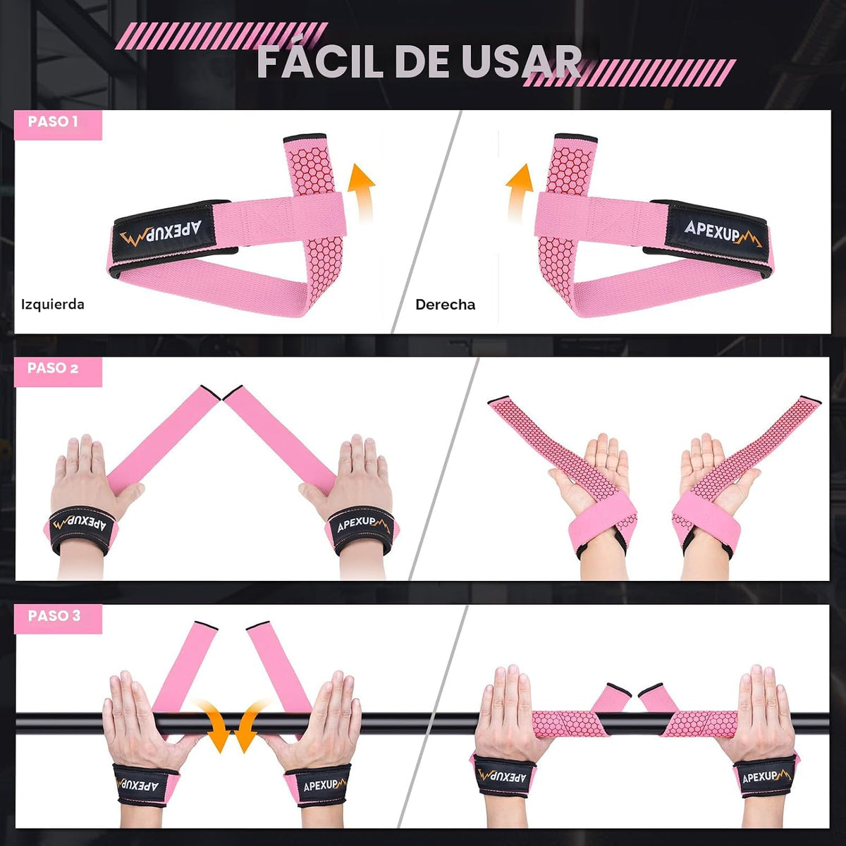 APEXUP Correas de Levantamiento de Pesas para Peso Muerto, Correas...