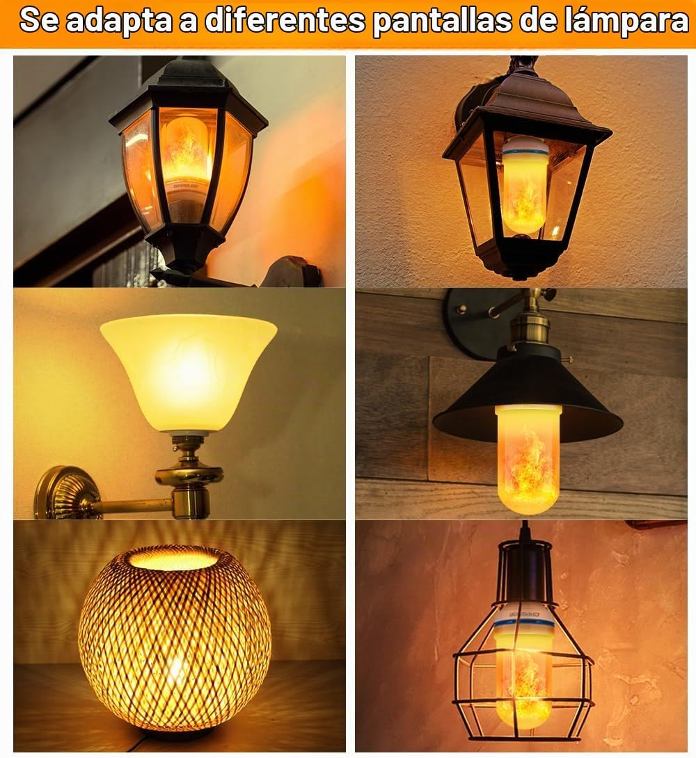 CPPSLEE Bombillas LED de llama mejoradas, 4 modos de luz parpadeant...