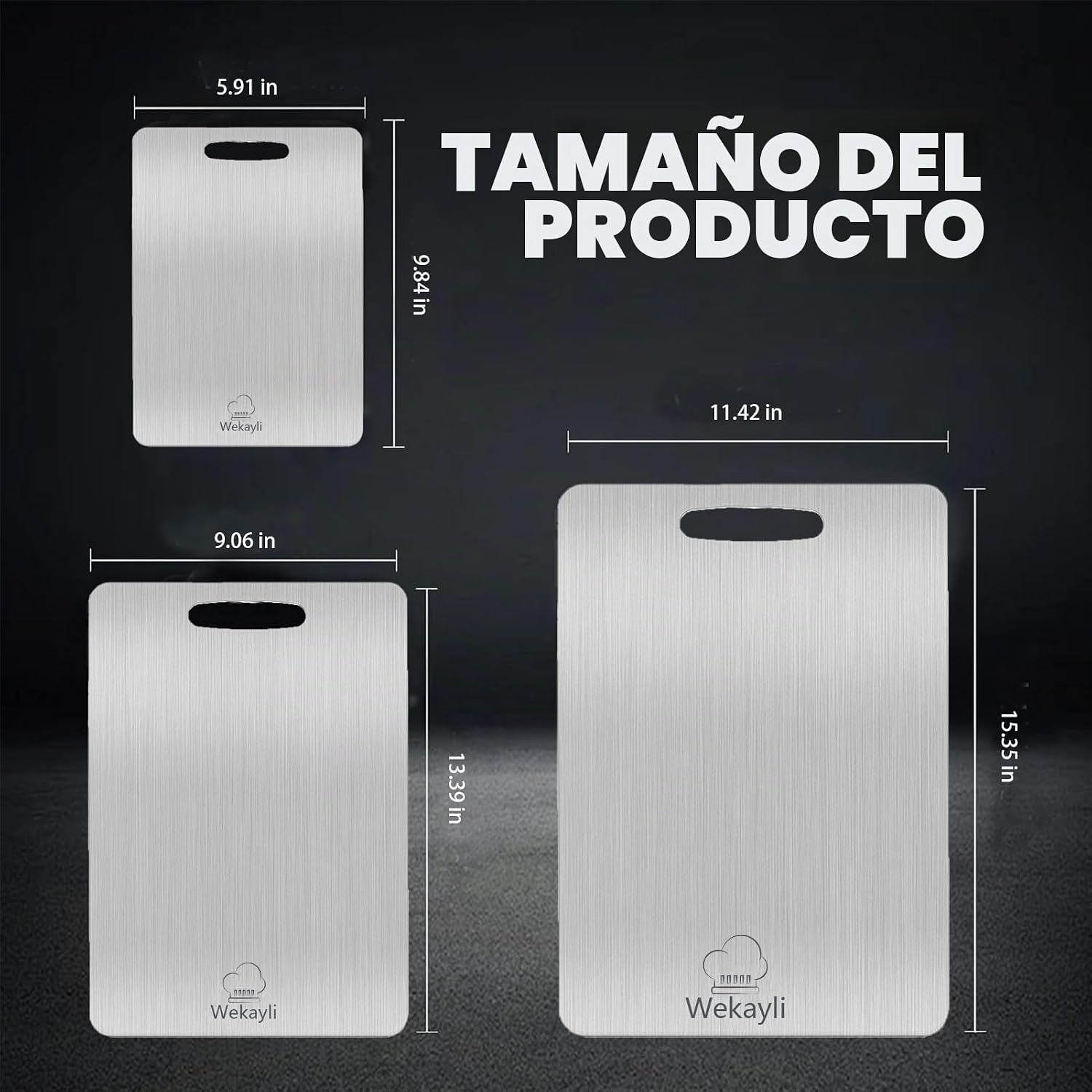 Juego de tablas de cortar de acero inoxidable 304, tablas de cortar...