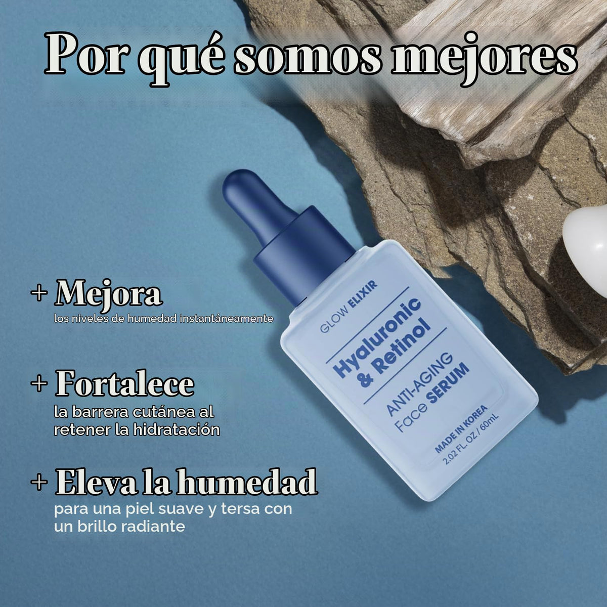 Glow Elixir Suero de retinol para cara con ácido hialurónico \u2013...