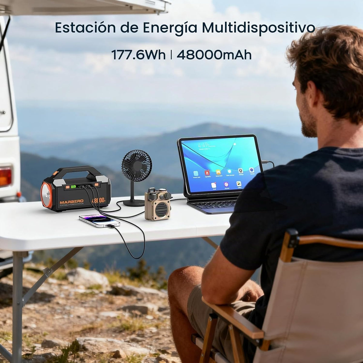 MARBERO Generador solar de 177.6Wh Estación de energía portátil par...