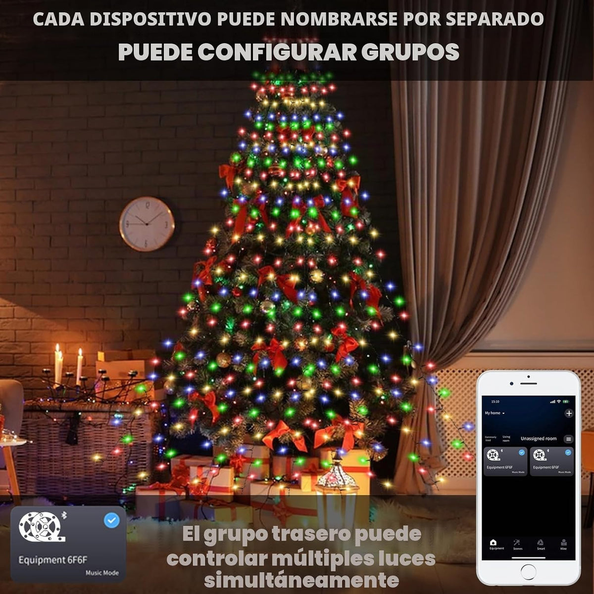 Janplay Luces inteligentes para árbol de Navidad, control por APP,...
