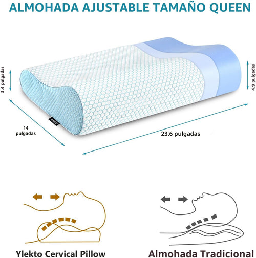Almohadas de espuma viscoelástica, almohada para el cuello, cama ta...