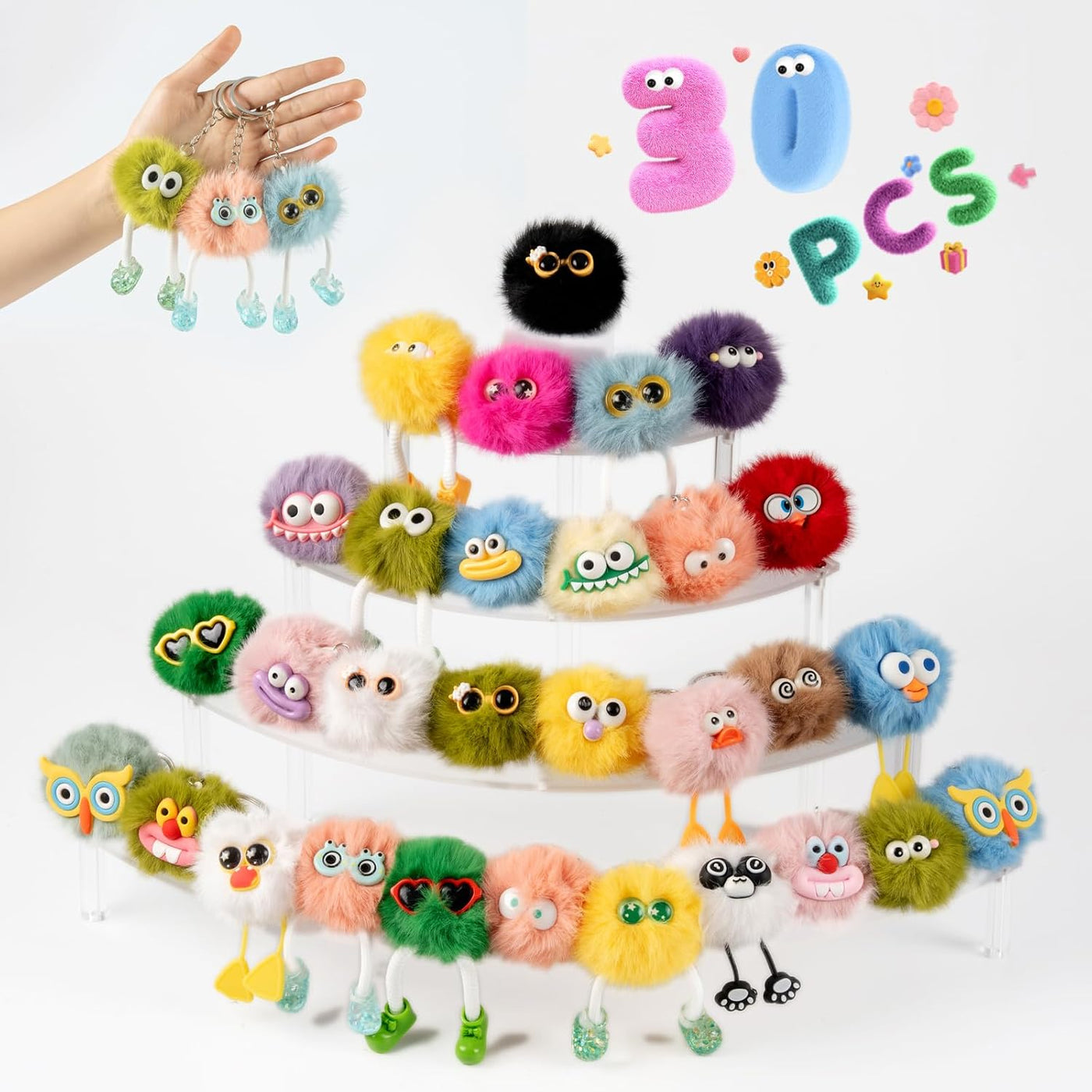 OMyFav 30 llaveros de recuerdo de fiesta, llavero kawaii para cumpl...