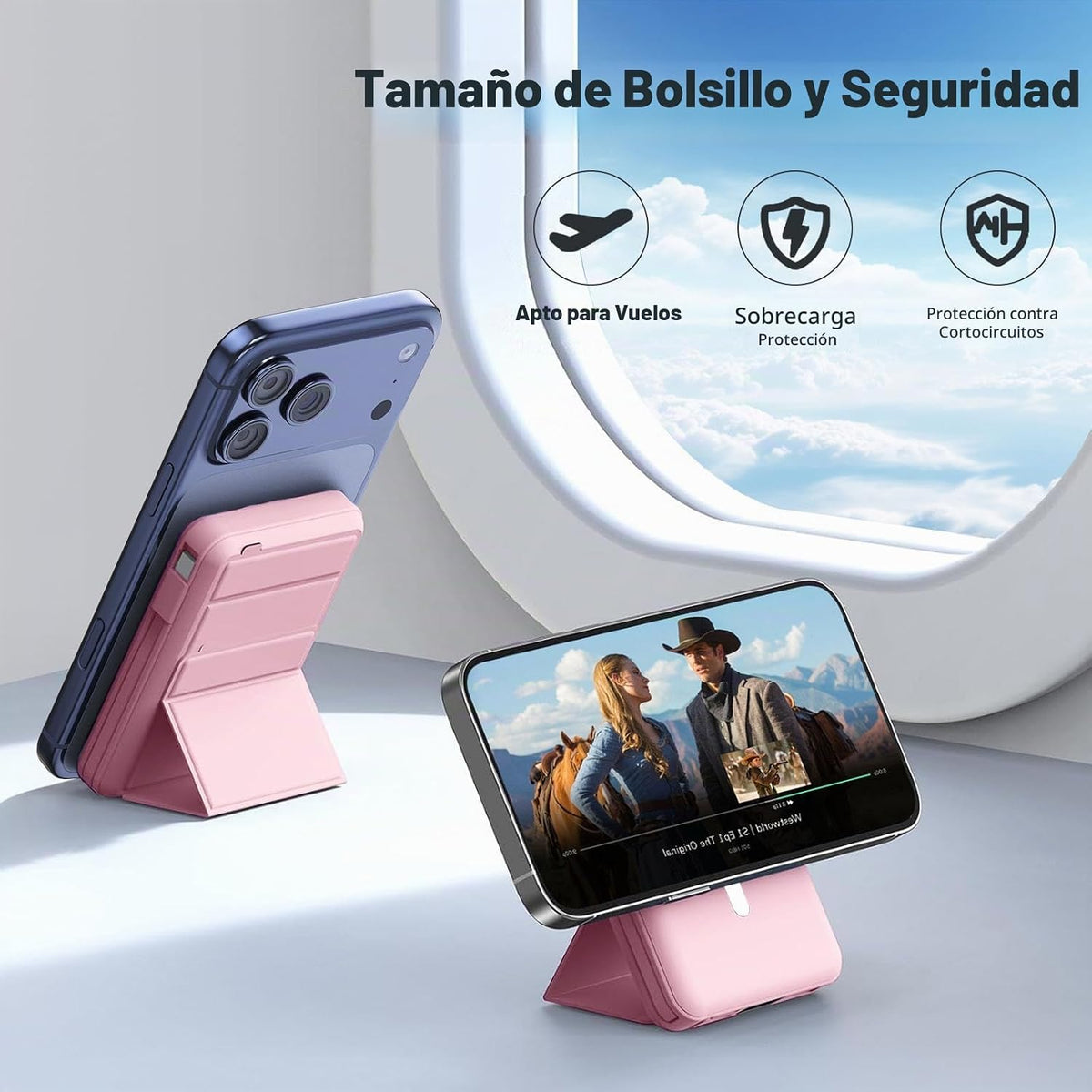 Azmuth para cargador portátil MagSafe, banco de energía magnético d...