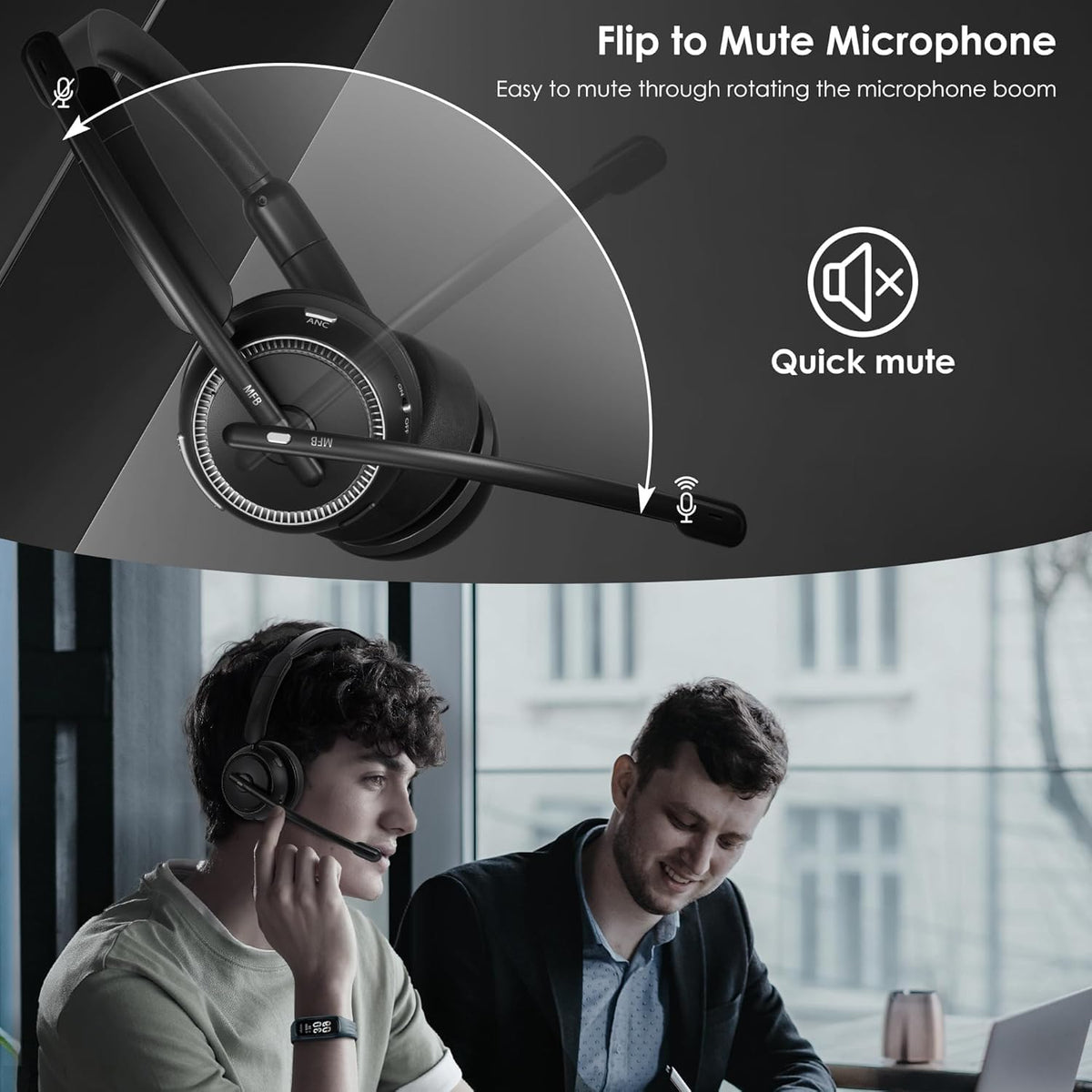Actualice los auriculares inalámbricos ANC y ENC con micrófono para...