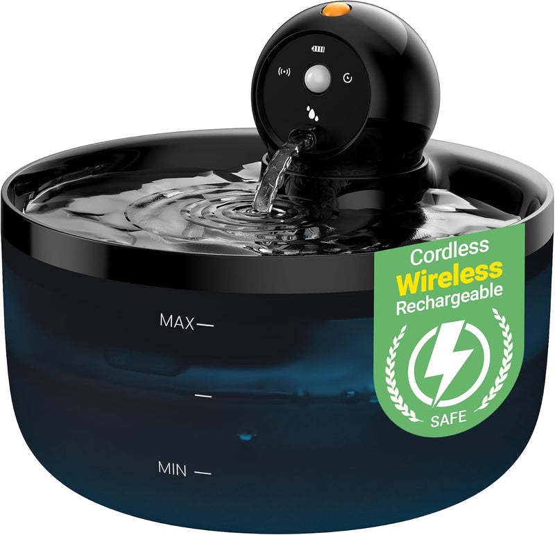 Fuente de Agua para Gatos Inalámbrica y Sin Cable: Fuente de Agua p...