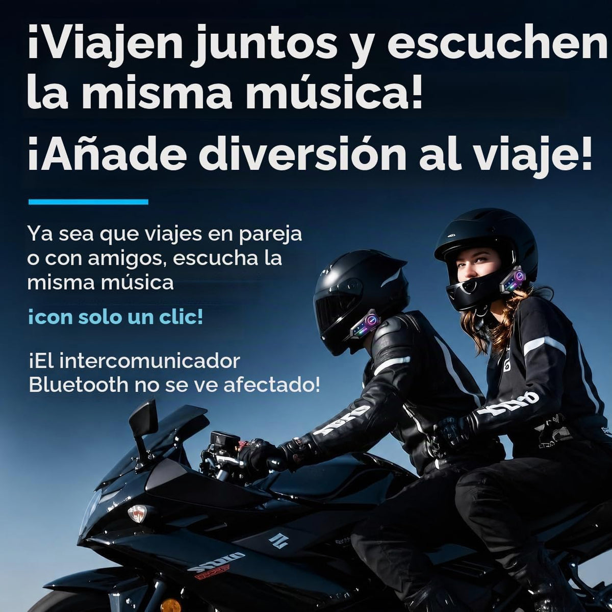 PUSABIYOU Intercomunicador inalámbrico para motocicleta, auriculare...