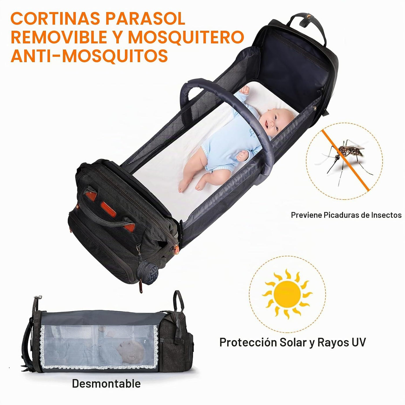 Shengmeister Mochila para pañales, con mochila para cambiador, tela...