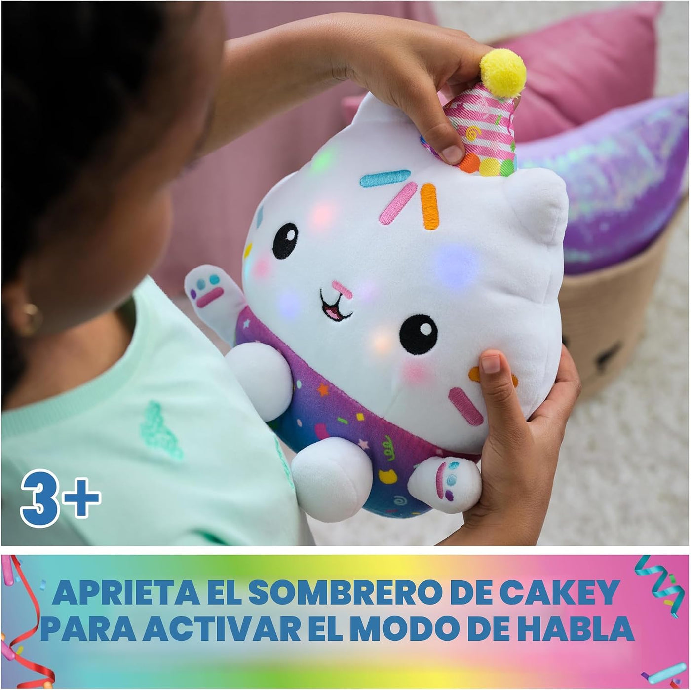 Gabby's Dollhouse Celebrations, Sprinkle Party Cakey Cat Plush...
