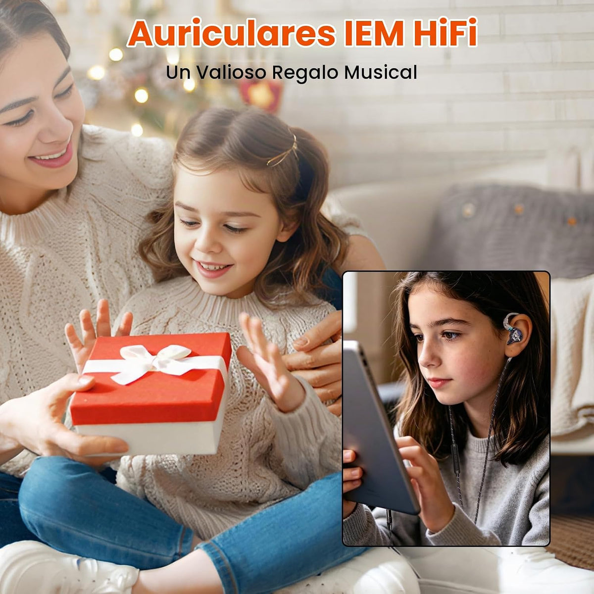 auriculares atados con cable Jack de 11.5 ft m IEM para juego\/músi...