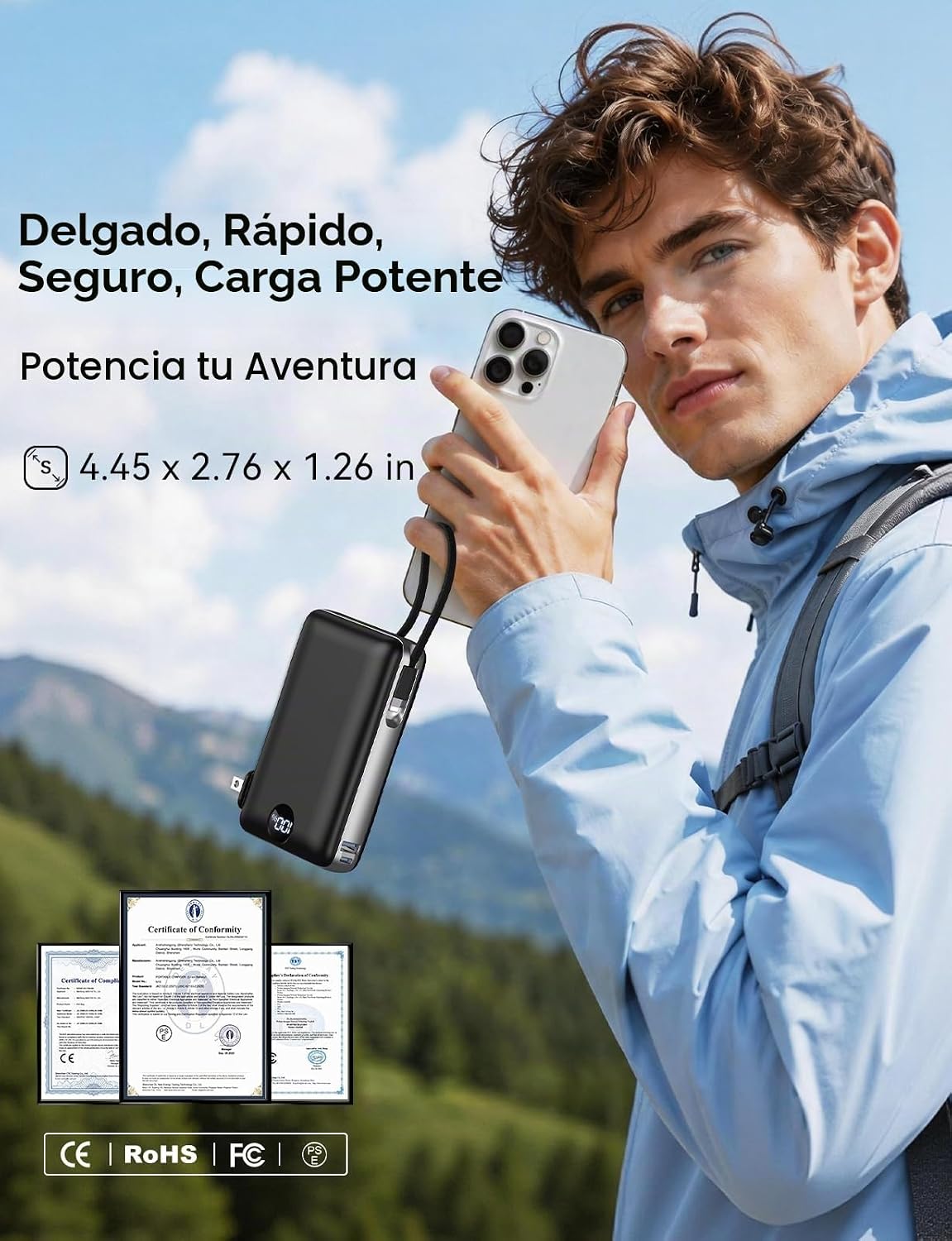 Cargador portátil Power Bank 50000mAh Capacidad masiva con enchufe...