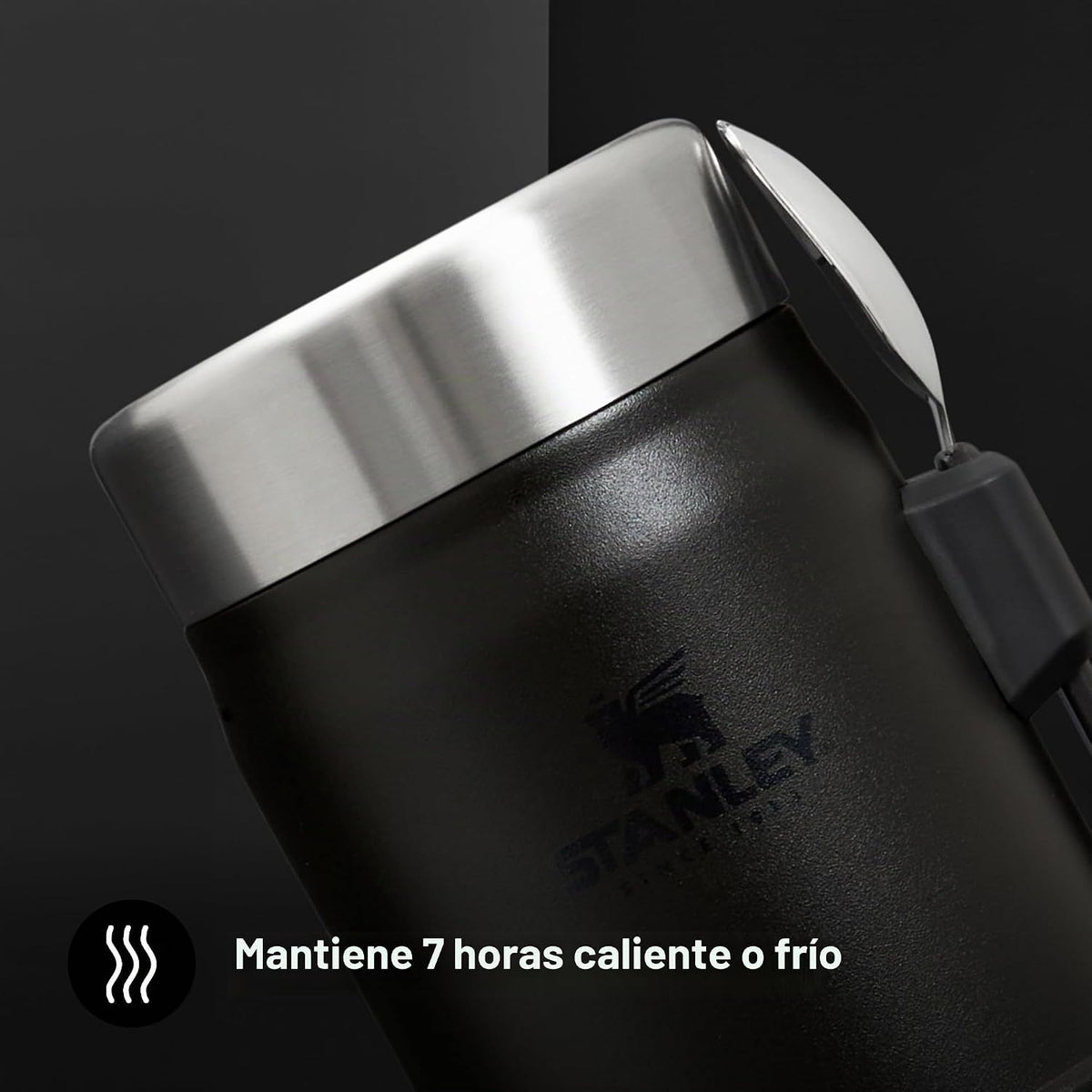 STANLEY 1913 Tarro de comida clásico con tenedor 0,4 L - Negro | Ma...