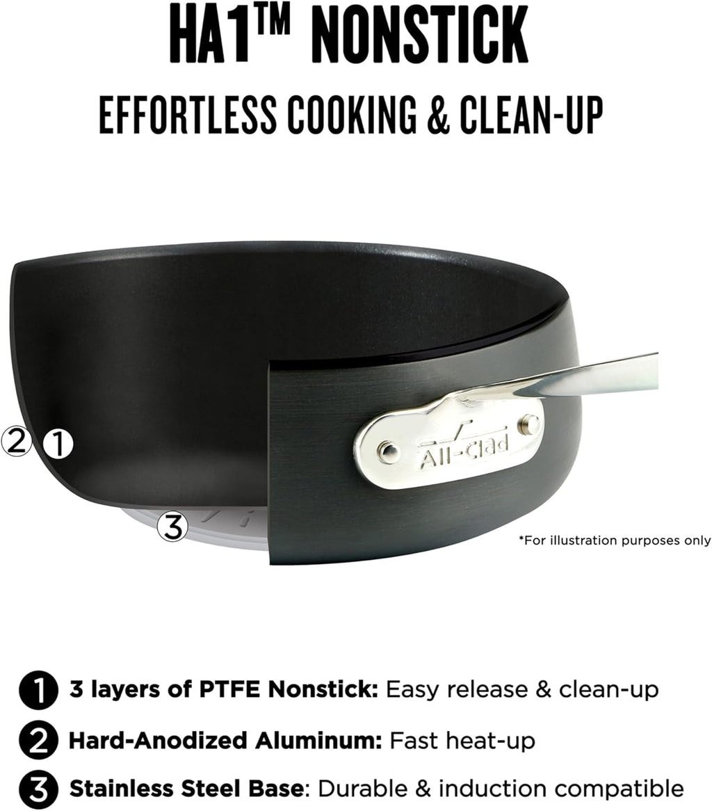 All-Clad HA1 - Juego de utensilios de cocina anodizados duros antia...