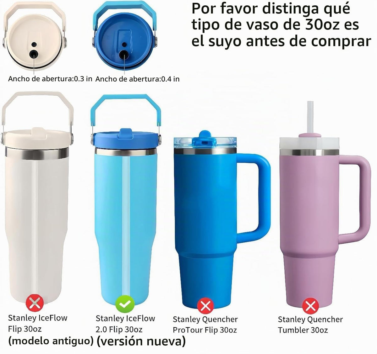 Bubrike - Paquete de 6 pajitas de repuesto compatibles con el vaso...
