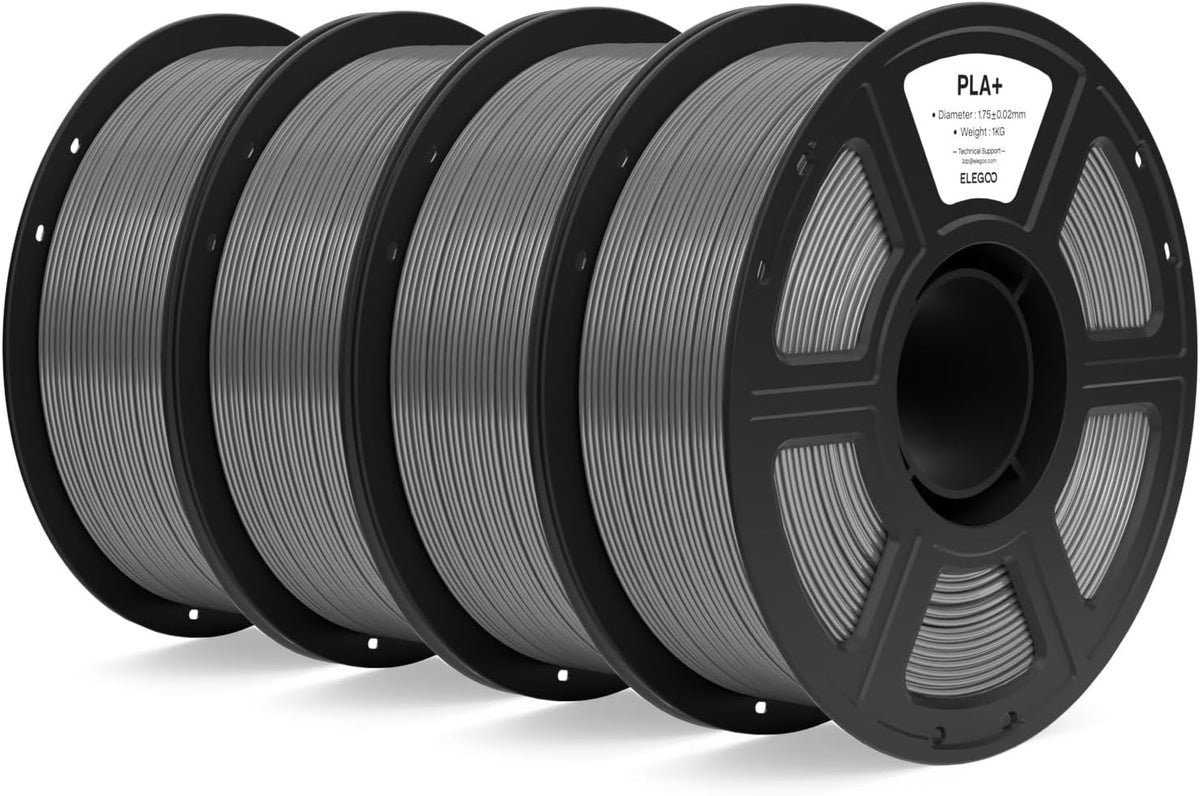 ELEGOO Filamento PLA+ de 0.069 pulgadas, color gris, 8.8 lbs, filam...