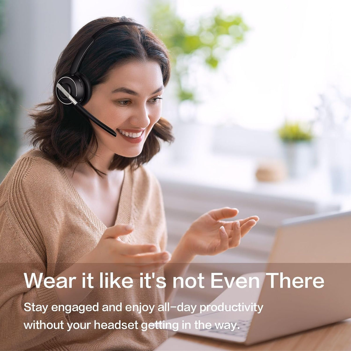 Auriculares inalámbricos con micrófono para el trabajo Auriculares...