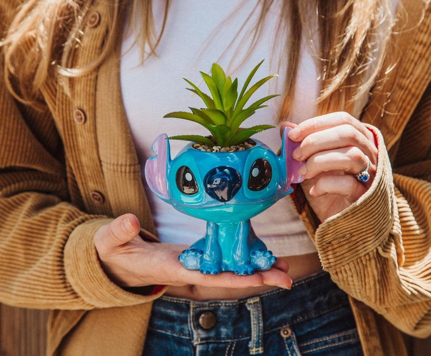 Toynk Disney Lilo &amp; Stitch - Maceta de cerámica de cuerpo compl...
