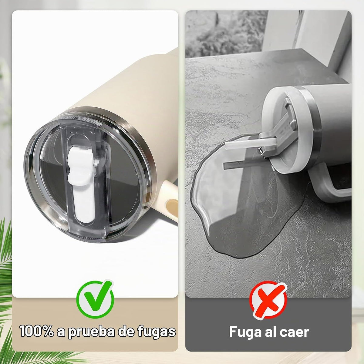 Paquete de 2 tapas con pajita plegable de 1183 ml mejoradas para St...