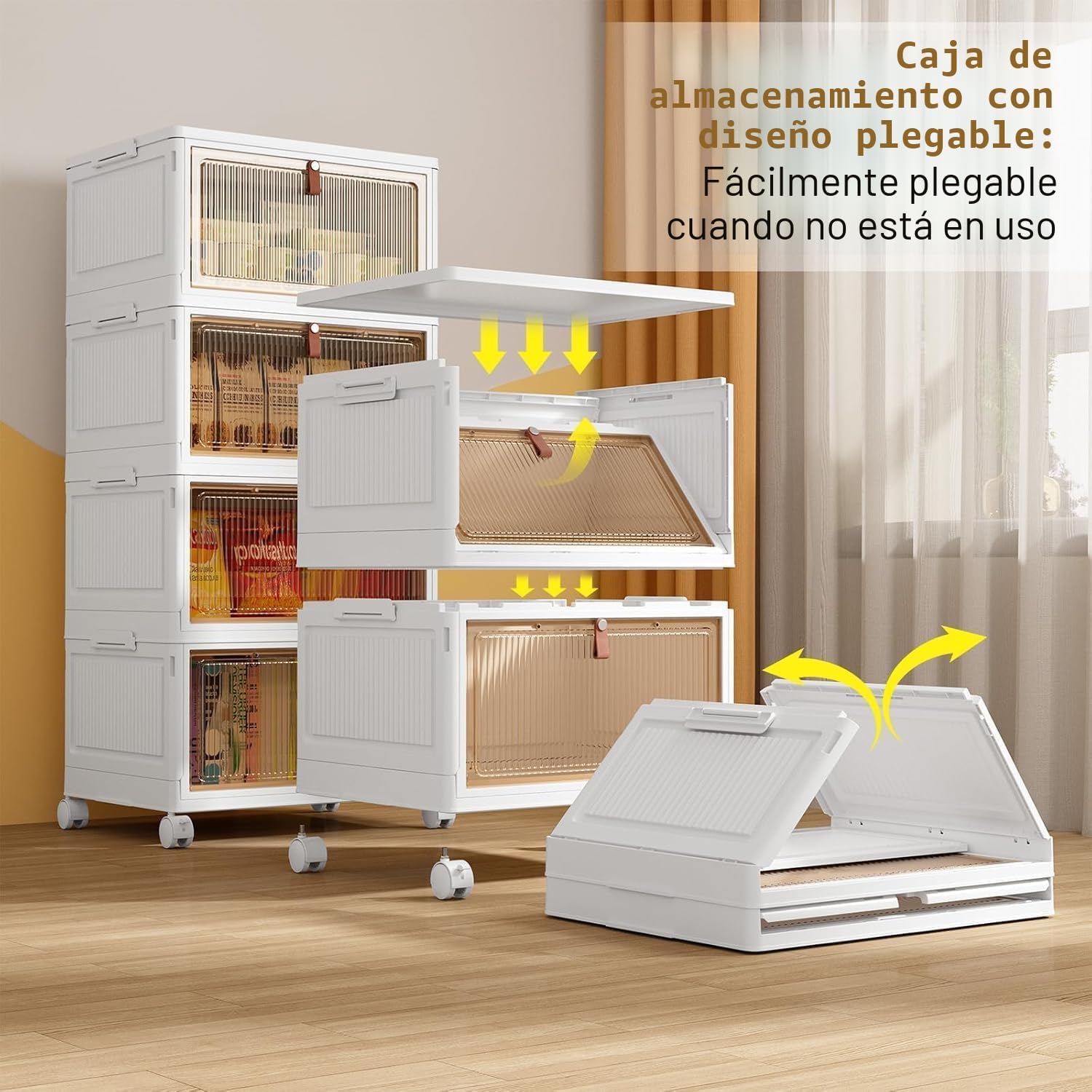 YFXCVSL Contenedores de almacenamiento de plástico de 4 niveles con...