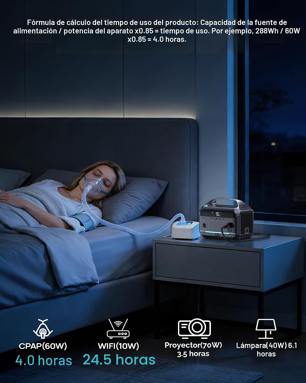 DARAN Estación de energía portátil de 350W 600W Surge, 288Wh con |...