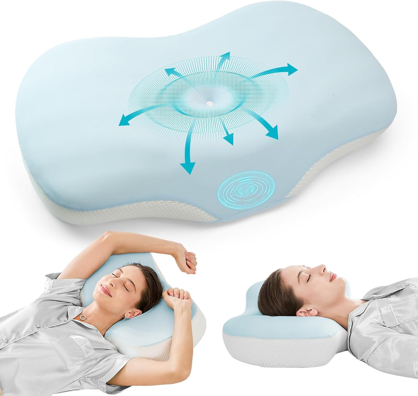 JOYENERGY Almohada cervical o soporte para el cuello, almohadas erg...