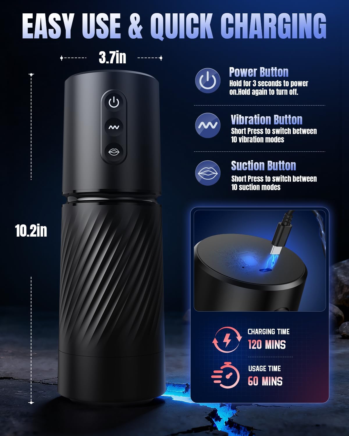 Uoffile Juguetes sexuales para hombres, masturbador masculino, 3 ma...