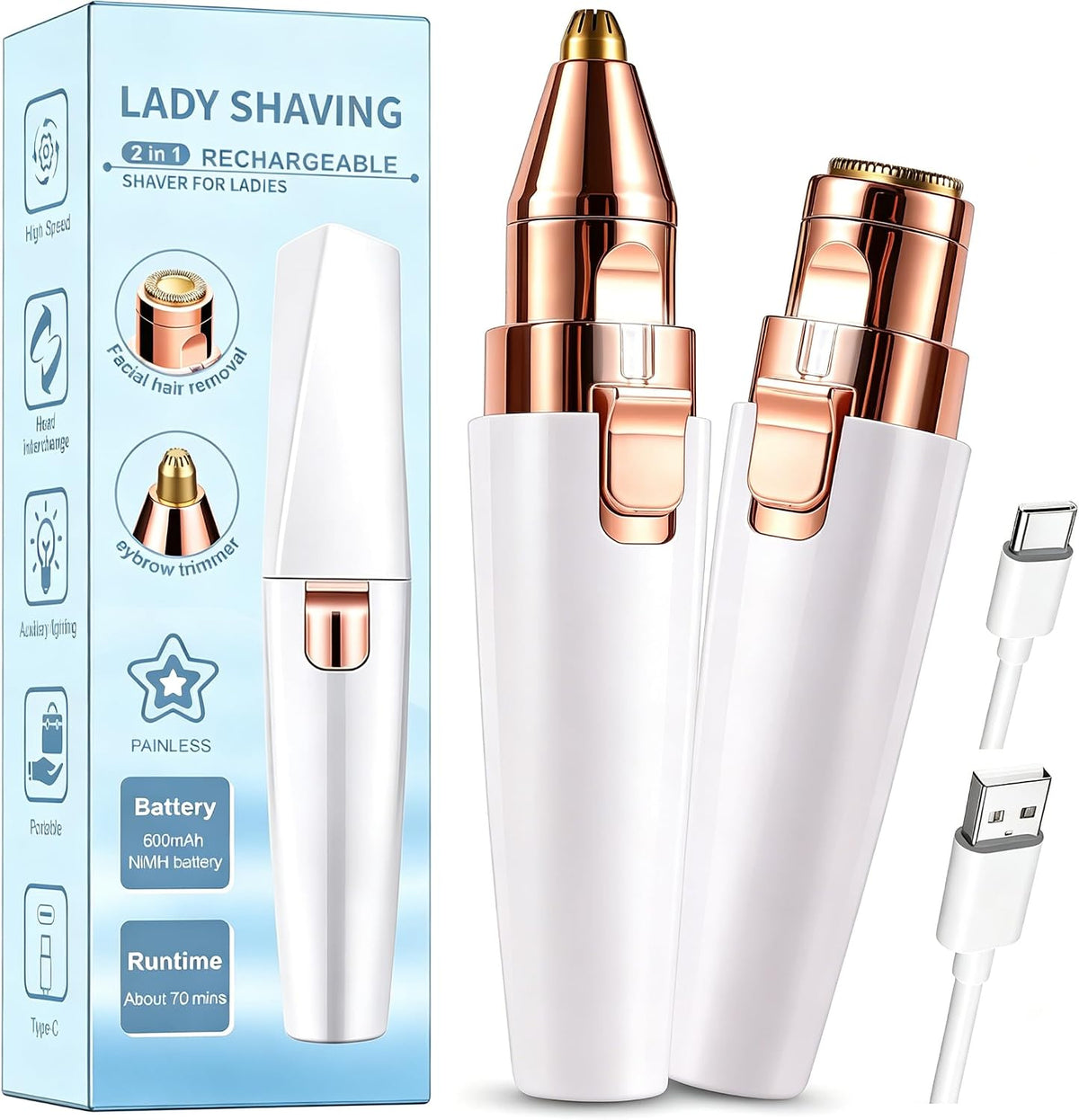 Depilación facial para mujeres, dispositivo de depilación eléctrico...
