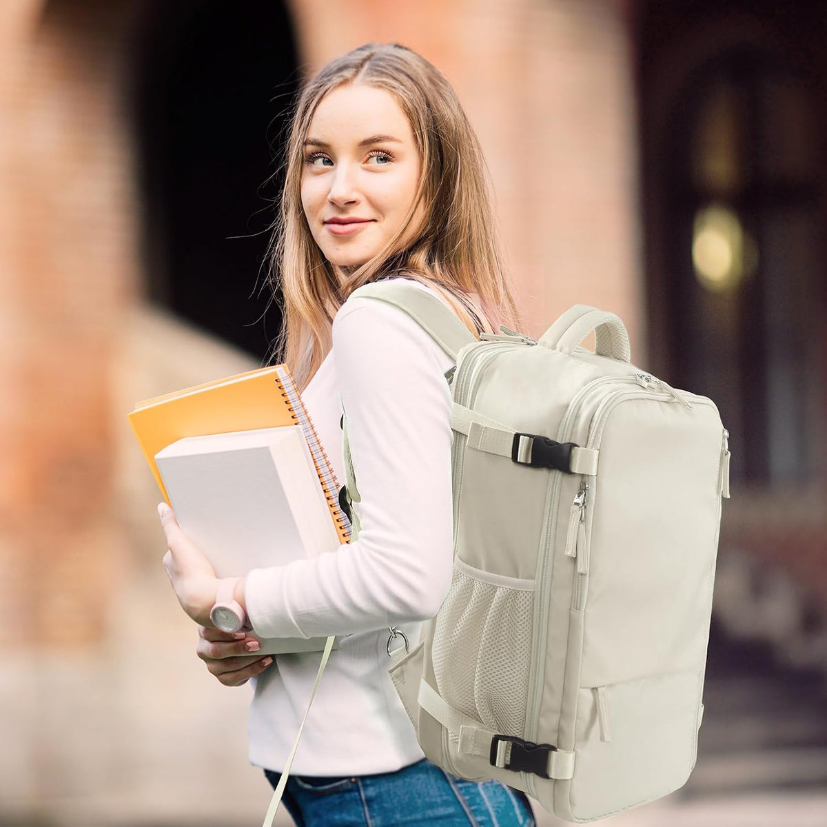 Hanples Mochila de viaje para mujeres y hombres, mochila grande par...